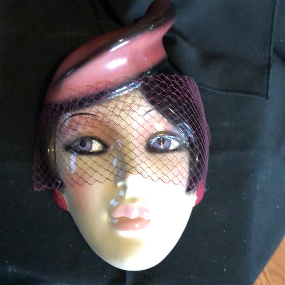 Vintage clay art lady mask
